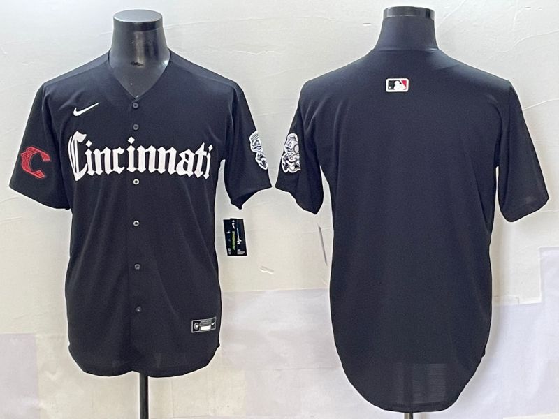 Men 2025 Cincinnati Reds Blank Black Five generations Joint Name Nike MLB Jersey style 2->cincinnati reds->MLB Jersey